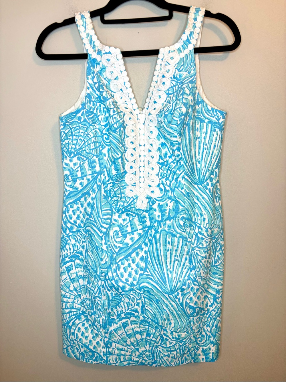 Lilly Pulitzer Originals Worth Shift Dress Stuffed Shells Blue White
